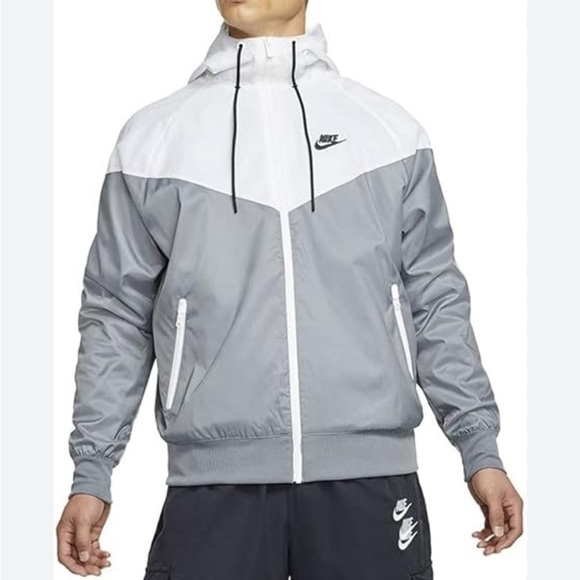 Nike Other - Nike Windrunner windbreaker jacket grey white sz XXL